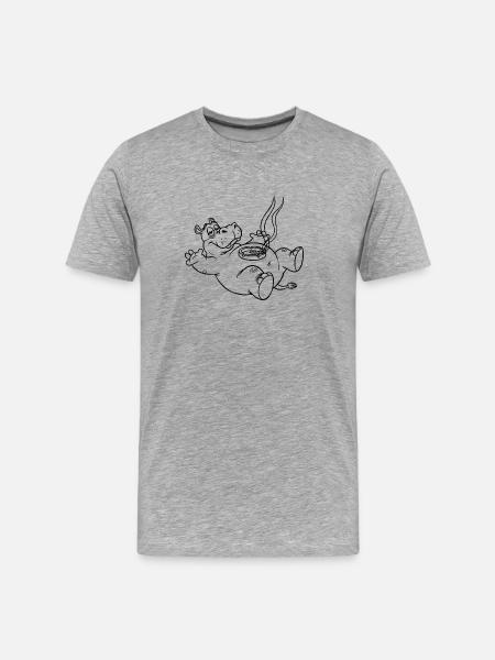 Funny Hippo - Men's Premium Organic T-Shirt - heather grey