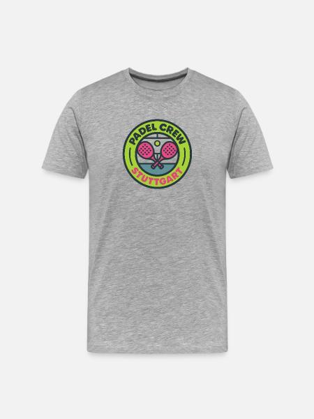 Padel Crew Stuttgart - Männer Premium Bio T-Shirt - Grau meliert