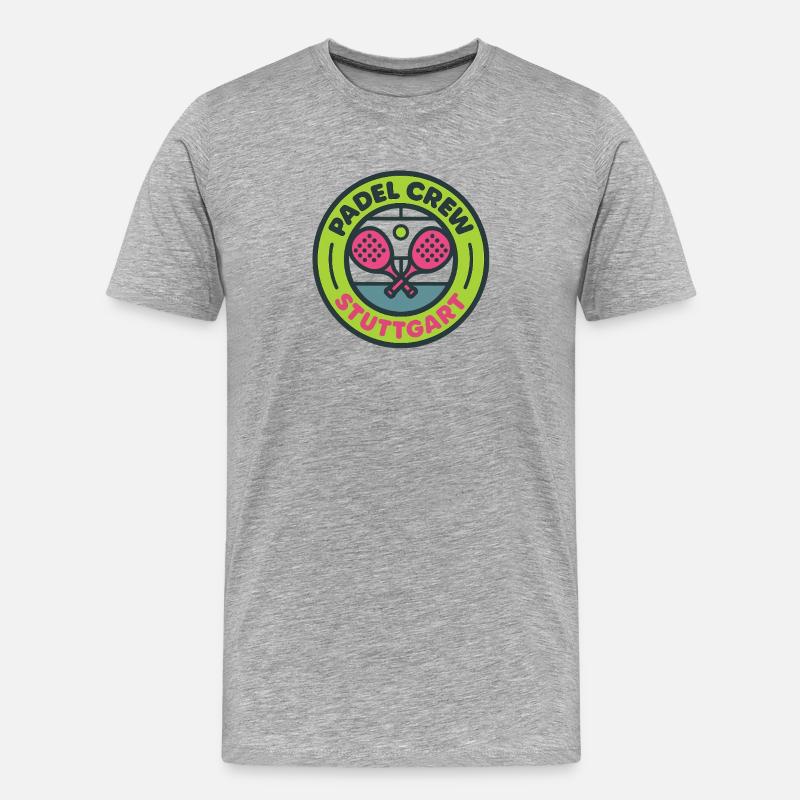Padel Crew Stuttgart - Männer Premium Bio T-Shirt - Grau meliert