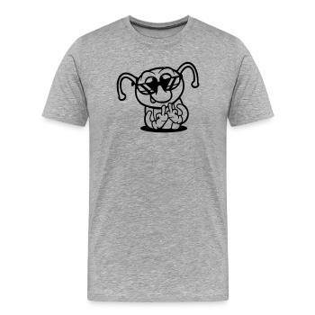 Raupe Mittelfinger Beleidigung Loch Sonnenbrille - Männer Premium Bio T-Shirt - Grau meliert - Vorne - Damien (186cm)