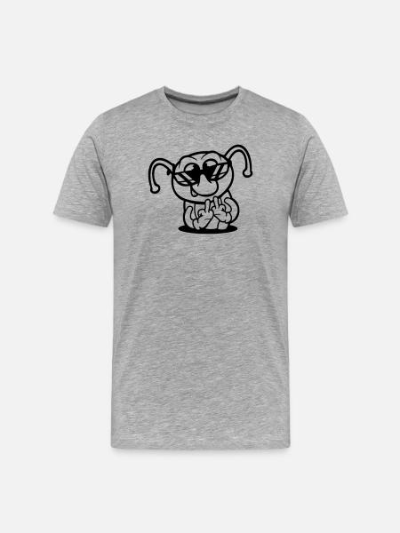 Caterpillar Middle Finger Insult Hole Sunglasses - Men's Premium Organic T-Shirt - heather grey