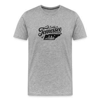 Tennessee - Souvenir USA State Design - Männer Premium Bio T-Shirt - Grau meliert - Vorne - Damien (186cm)