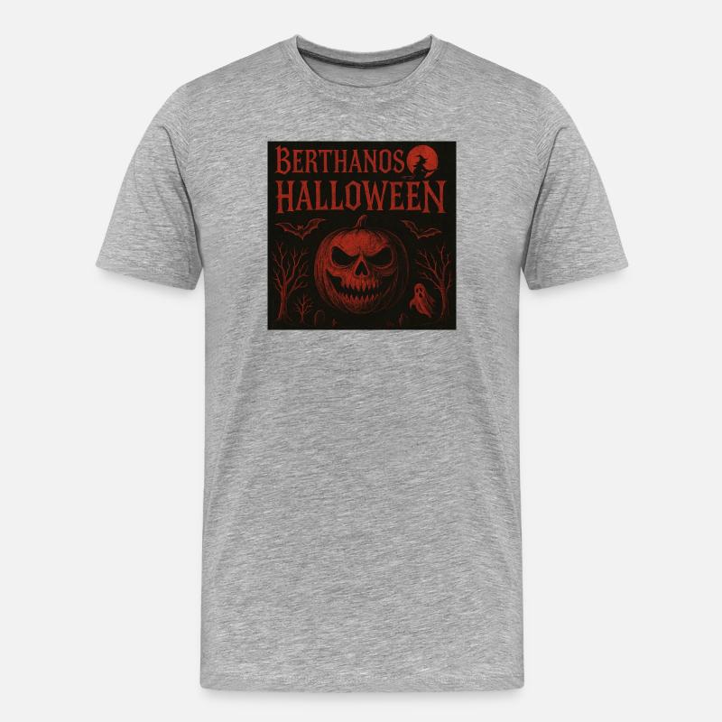 Berthanos Halloween Halloween Pumpkin Design - Männer Premium Bio T-Shirt - Grau meliert