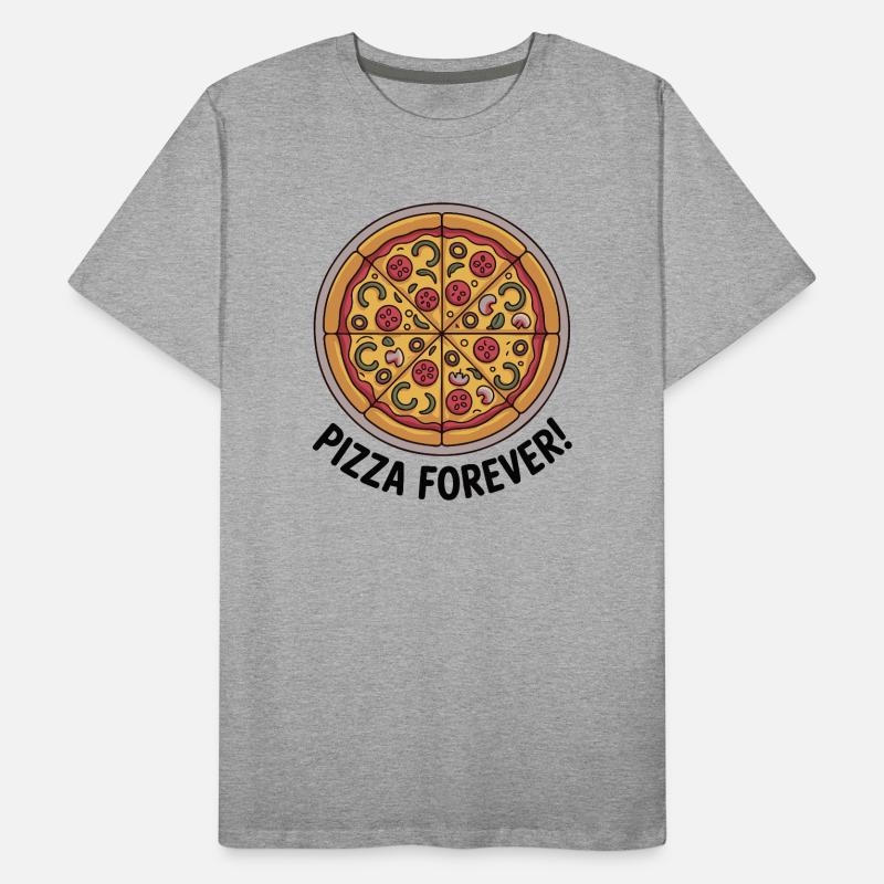 Retro Pepperoni Pizza Slice Pattern Men's Premium Organic T-Shirt