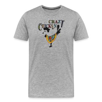 Bunter Huhn mit Psychedelic - Verrücktes Huhn - Männer Premium Bio T-Shirt - Grau meliert - Vorne - Damien (186cm)
