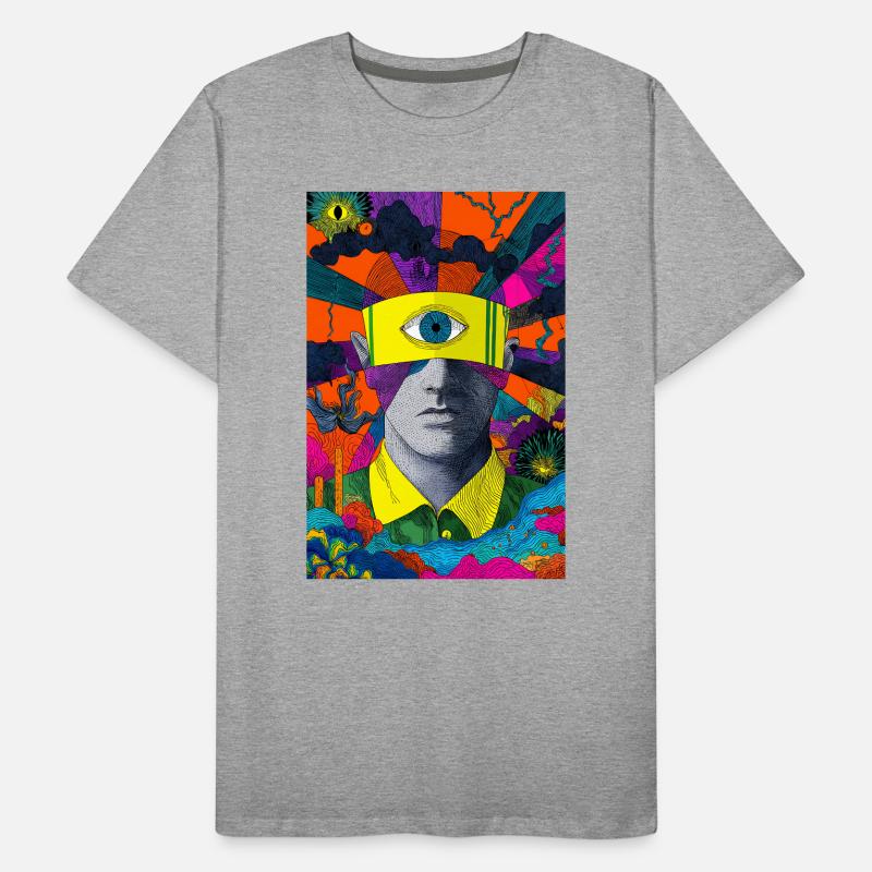 Visionäres Gesicht mit hypnotischem Blick Männer Premium Bio T-Shirt