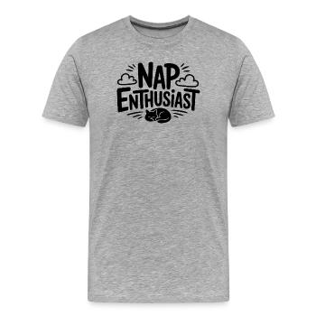 Nap Enthusiast - Men's Premium Organic T-Shirt - heather grey - Front - Damien (186cm)
