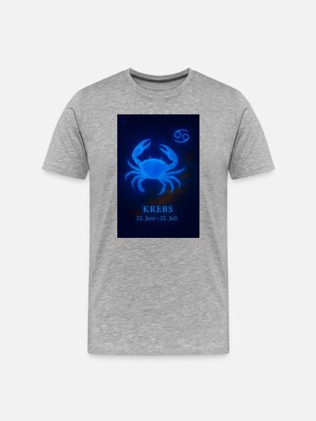 Krebs Sternzeichen 22.06. – 22.07. - Männer Premium Bio T-Shirt - Grau meliert