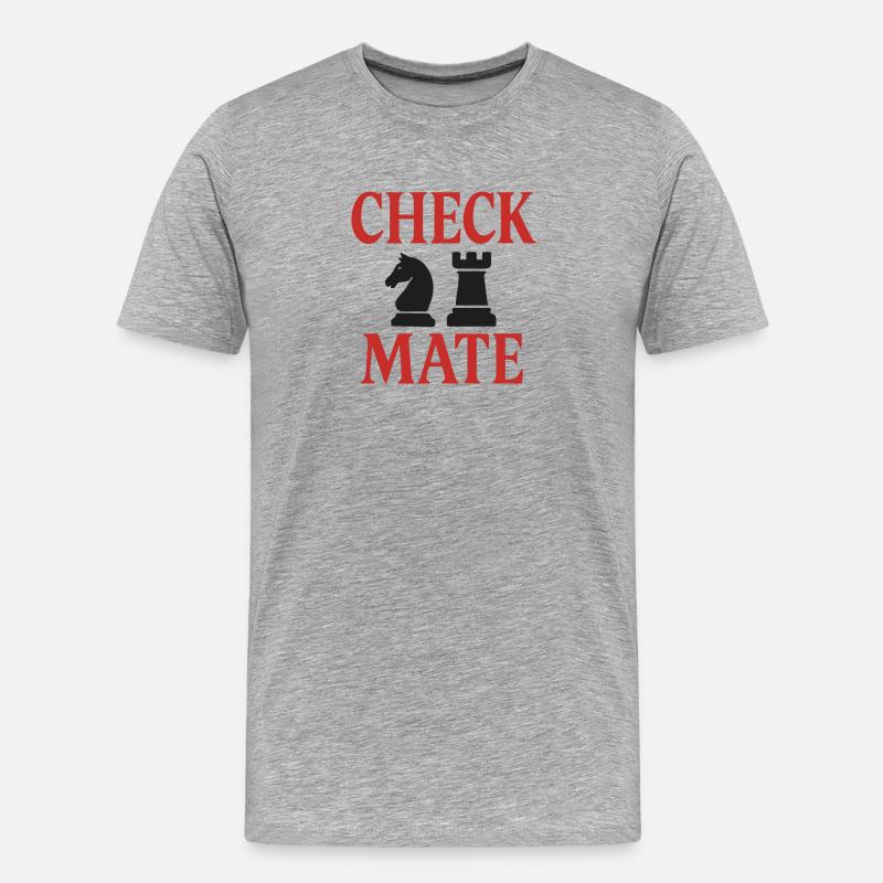 Schachliebhaber Motiv Design - Männer Premium Bio T-Shirt - Grau meliert