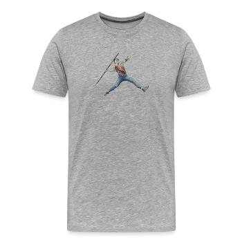 Javelin throw - Men's Premium Organic T-Shirt - heather grey - Front - Damien (186cm)
