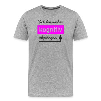 Penseur cognitif Conception personnalisée - T-shirt bio Premium Homme - gris chiné - Devant - Damien (186cm)