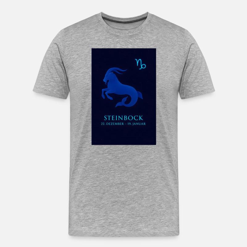 Steinbock Sternzeichen 22.12. – 19.01. Design - Männer Premium Bio T-Shirt - Grau meliert