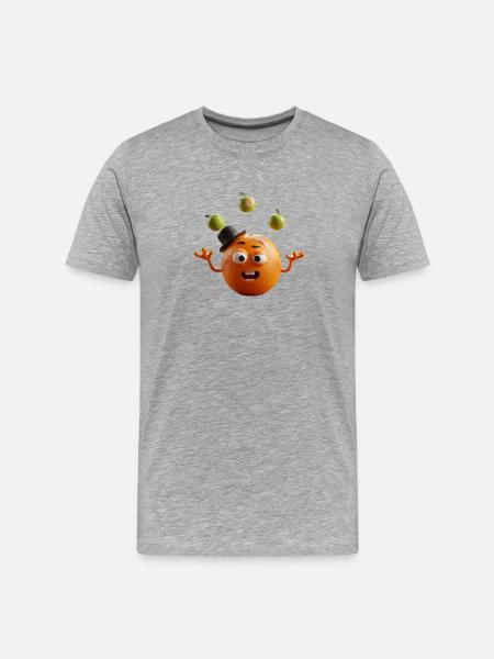 Playful orange - Men's Premium Organic T-Shirt - heather grey