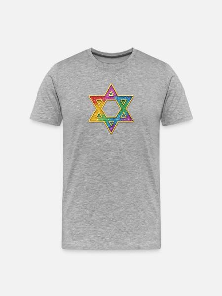 Rainbow Star Decor - Men's Premium Organic T-Shirt - heather grey