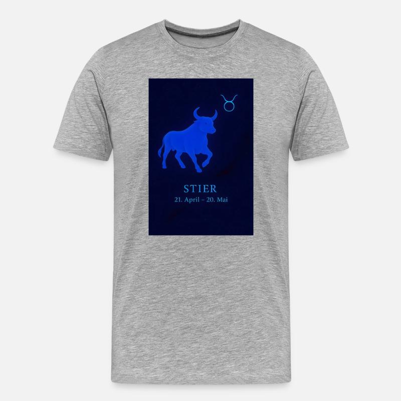 Sternzeichen Stier Design - Männer Premium Bio T-Shirt - Grau meliert