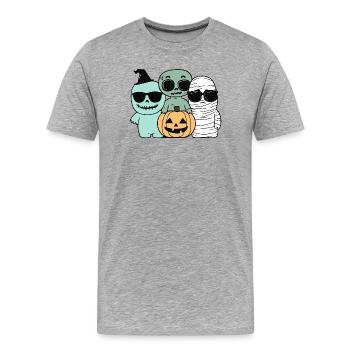 Halloween Halloween Horror Party Design - Männer Premium Bio T-Shirt - Grau meliert - Vorne - Damien (186cm)