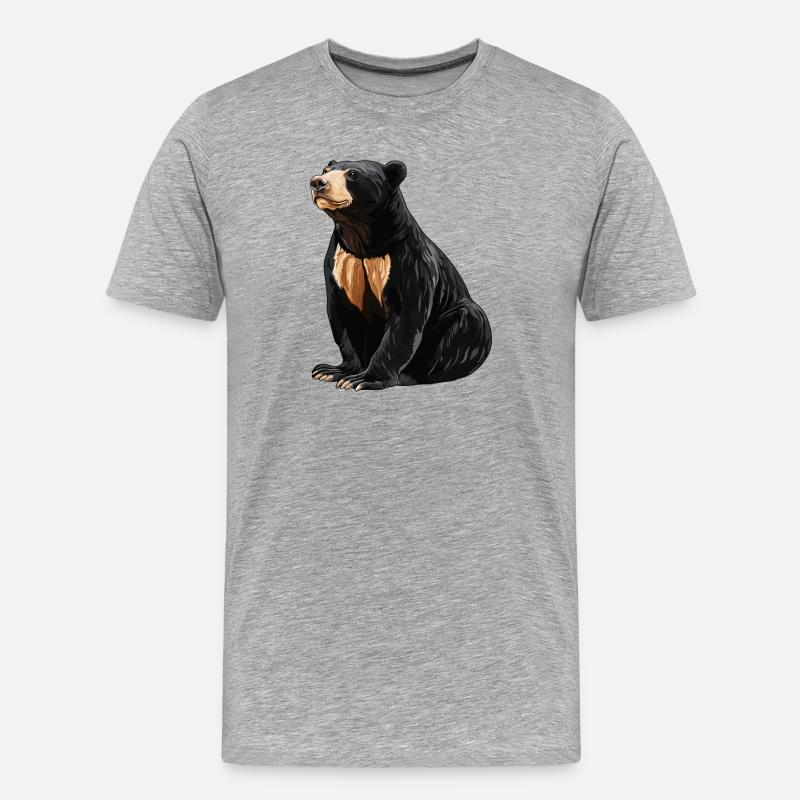 Sun Bear Malaienbär - Männer Premium Bio T-Shirt - Grau meliert