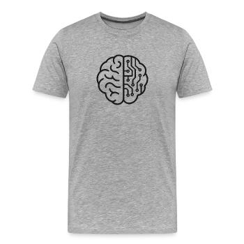 Futuristic Brain Designs - Men's Premium Organic T-Shirt - heather grey - Front - Damien (186cm)