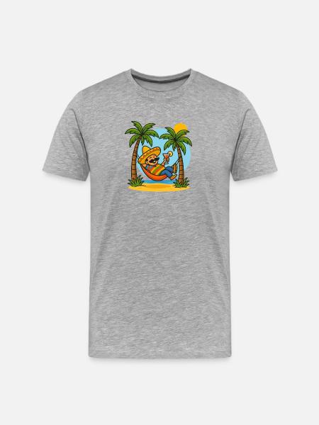 Relaxed Panama party charm - Men's Premium Organic T-Shirt - heather grey