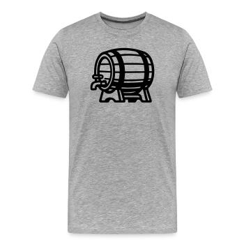 Baril de bière Symbole Brasserie - T-shirt bio Premium Homme - gris chiné - Devant - Damien (186cm)