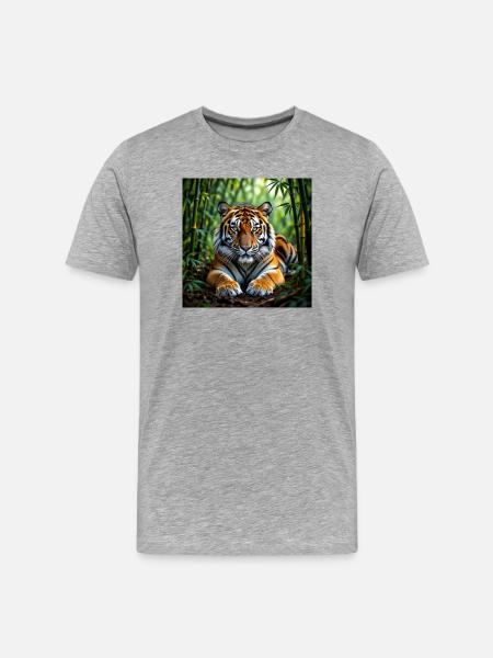 Jungle Tiger - Men's Premium Organic T-Shirt - heather grey