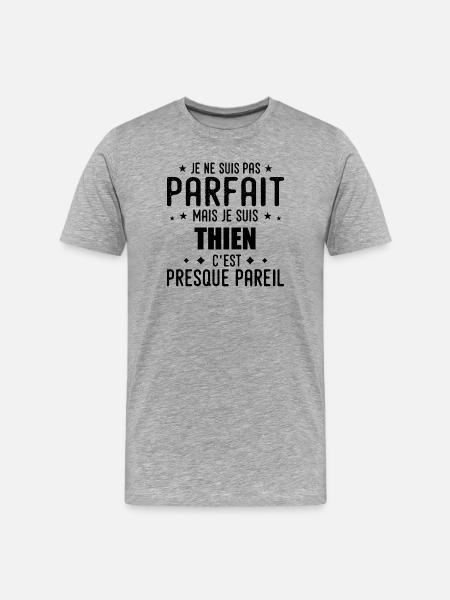 Thien: authentic, imperfect, top, perfection - Men's Premium Organic T-Shirt - heather grey
