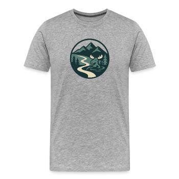 Alpine Moss Natural Landscape Illustration - Men's Premium Organic T-Shirt - heather grey - Front - Damien (186cm)