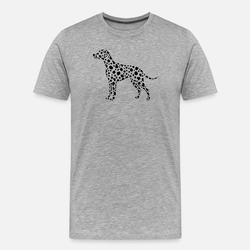 Conception de points de silhouette dalmate - T-shirt bio Premium Homme - gris chiné