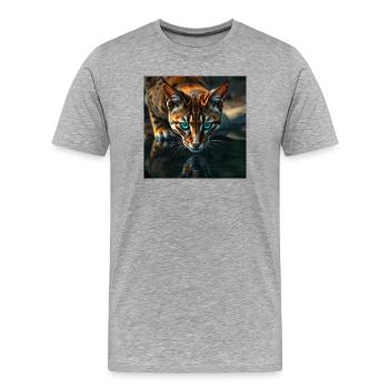 Feline Mysticism - Men's Premium Organic T-Shirt - heather grey - Front - Damien (186cm)