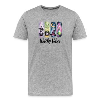 Collection de potions magiques Witchy Vibes - T-shirt bio Premium Homme - gris chiné - Devant - Damien (186cm)