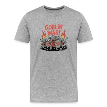 Illustration de bataille de guerre - T-shirt bio Premium Homme - gris chiné - Devant - Damien (186cm)