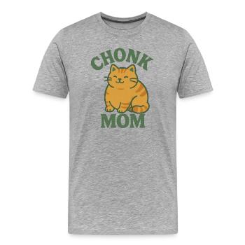 Ginger cat Chonk Mom - Men's Premium Organic T-Shirt - heather grey - Front - Damien (186cm)