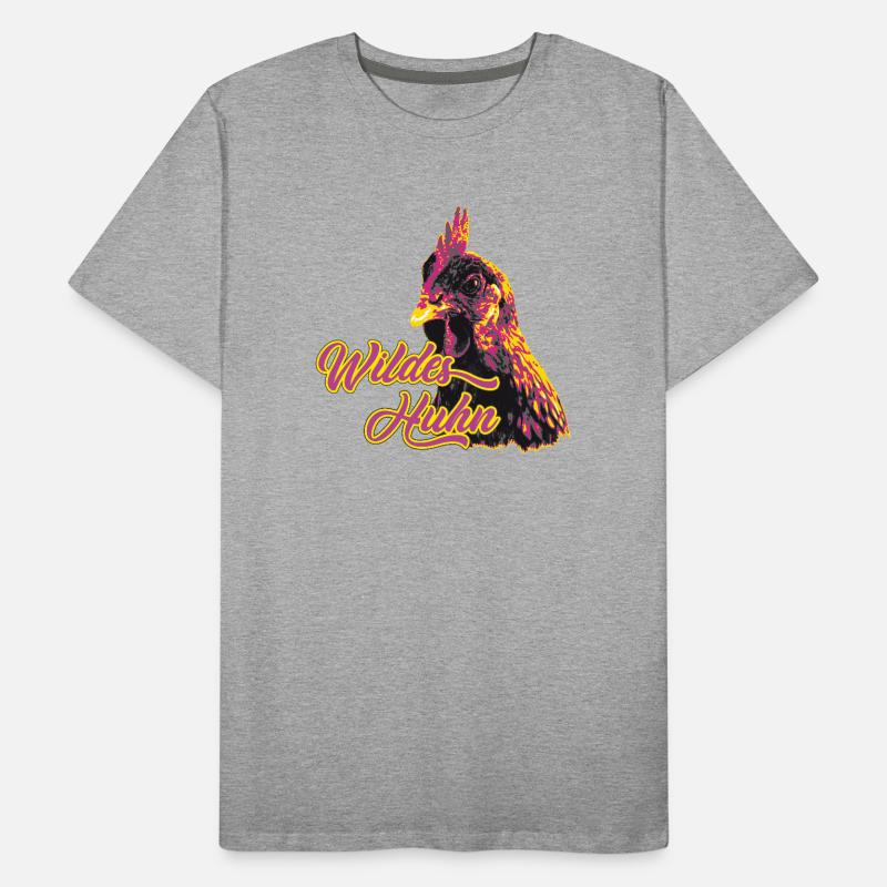 Expressive Wild Chicken Motif Print Men's Premium Organic T-Shirt