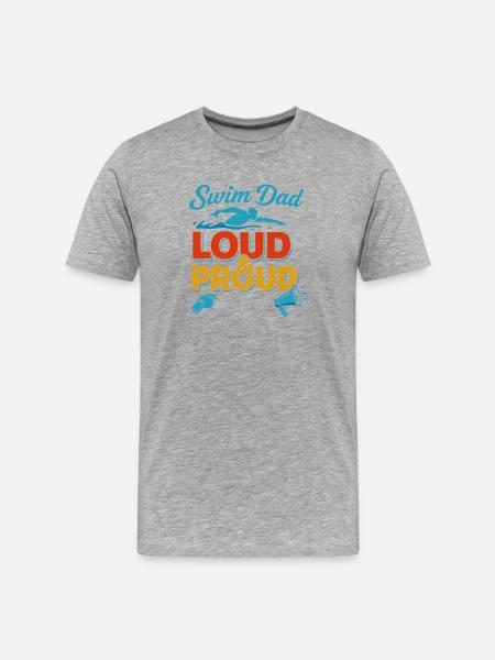 Swim Dad Loud and proud - Men's Premium Organic T-Shirt - heather grey