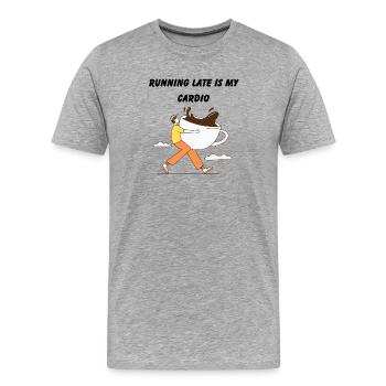 Express-Kaffee für jeden Anlass - Männer Premium Bio T-Shirt - Grau meliert - Vorne - Damien (186cm)