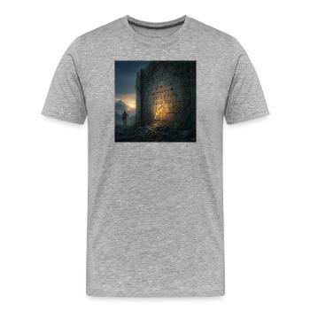 Quote about the struggle for truth - Men's Premium Organic T-Shirt - heather grey - Front - Damien (186cm)