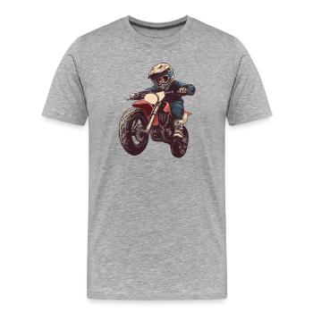 Adrenaline motocross rider - Men's Premium Organic T-Shirt - heather grey - Front - Damien (186cm)