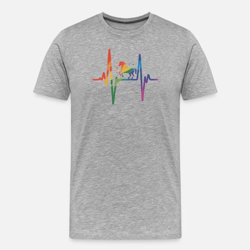 Pferd - Männer Premium Bio T-Shirt - Grau meliert