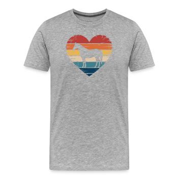 Pferd Silhouette im Her - Männer Premium Bio T-Shirt - Grau meliert - Vorne - Damien (186cm)