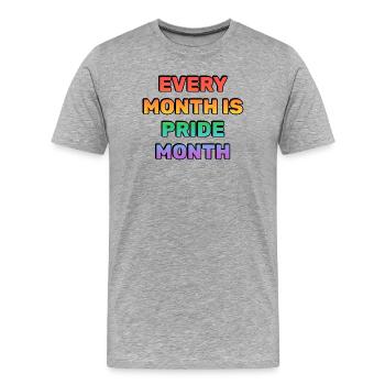 Jeder Monat ist Stolz-Monat - Männer Premium Bio T-Shirt - Grau meliert - Vorne - Damien (186cm)