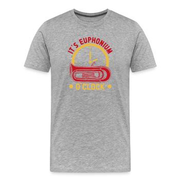 Euphonium It's O'Clock Baryton Marching Band - T-shirt bio Premium Homme - gris chiné - Devant - Damien (186cm)