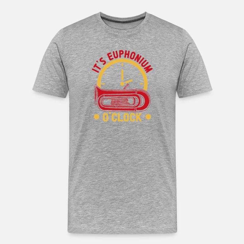 Euphonium It´s O´Clock Baritone Marching Band - Männer Premium Bio T-Shirt - Grau meliert