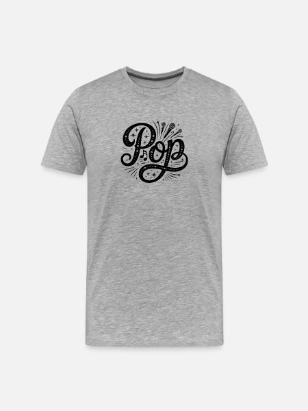 Pop - Cool Music Logo - Men's Premium Organic T-Shirt - heather grey