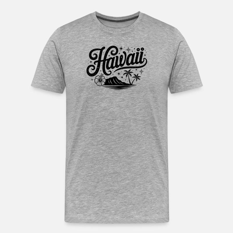 Hawaii - Souvenir USA State Design - Männer Premium Bio T-Shirt - Grau meliert