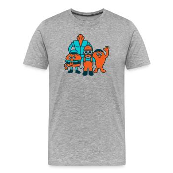 Héros du jouet - T-shirt bio Premium Homme - gris chiné - Devant - Damien (186cm)