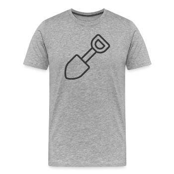 Shovel Icon - Men's Premium Organic T-Shirt - heather grey - Front - Damien (186cm)