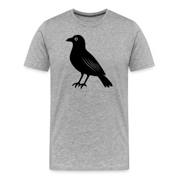 Rabe  - Männer Premium Bio T-Shirt - Grau meliert - Vorne - Damien (186cm)