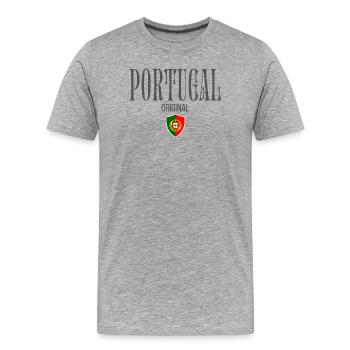 Portuguese pride, Portuguese patriot - Men's Premium Organic T-Shirt - heather grey - Front - Damien (186cm)