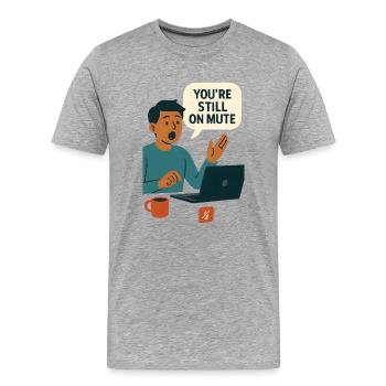Status-Sprechblasengrafik stummschalten - Männer Premium Bio T-Shirt - Grau meliert - Vorne - Damien (186cm)