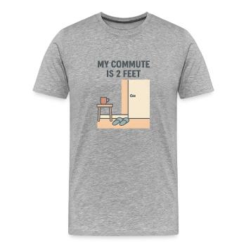 Mon trajet est de 2 pieds illustration - T-shirt bio Premium Homme - gris chiné - Devant - Damien (186cm)